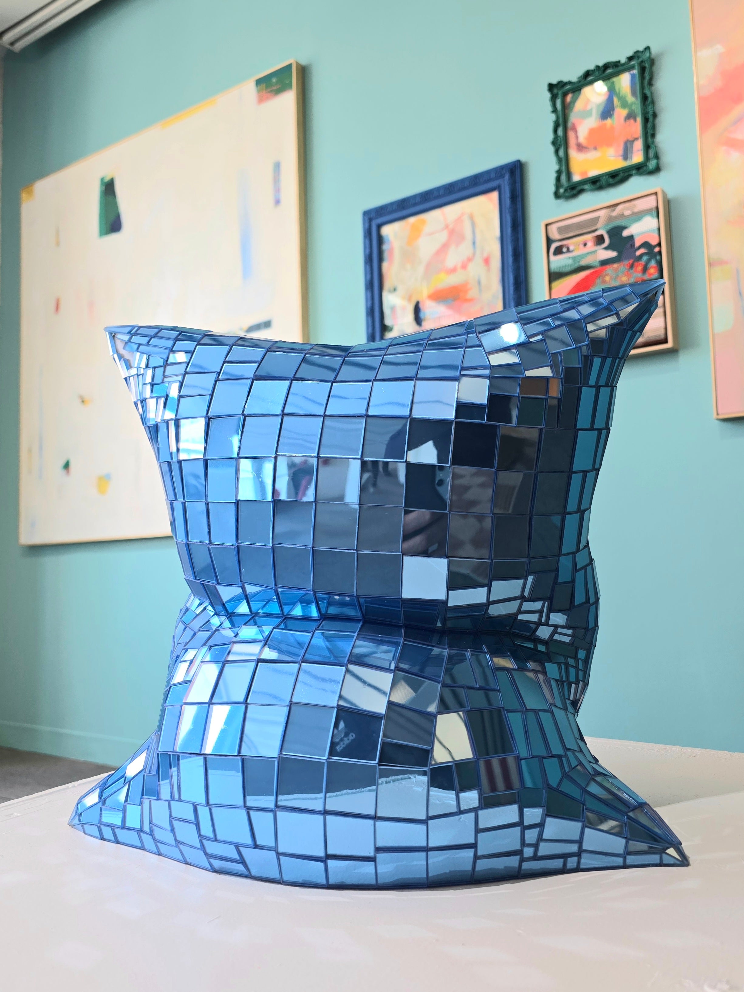 Blue Mirror 14" Pillow